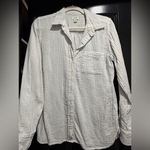 J. Crew women’s double gauze white cotton Button Down Shirt, size small